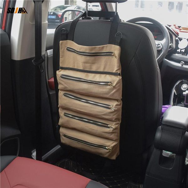 

car organizer repairing tool storage bag multi-purpose multi pocket foldable roll up zipper carrier hanging