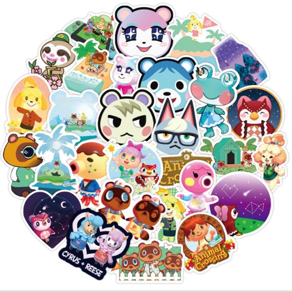 

50 pcs forest of animals graffiti waterproof skateboard travel suitcase phone lapluggage stickers cute kids girl toys