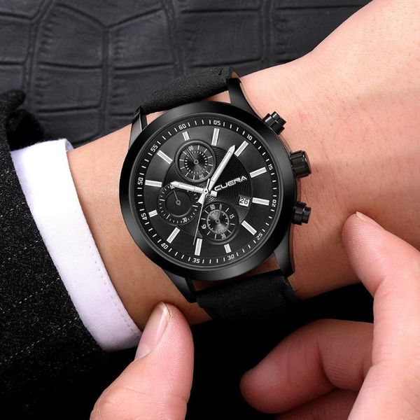 

wristwatches disu men wrist watch leather band quartz analog man watches mens 2021 relogio masculino, Slivery;brown