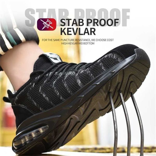 

work safety shoes men's anti-smashing anti-piercing lightweight all seasons soft breathable women 211106, Black;brown