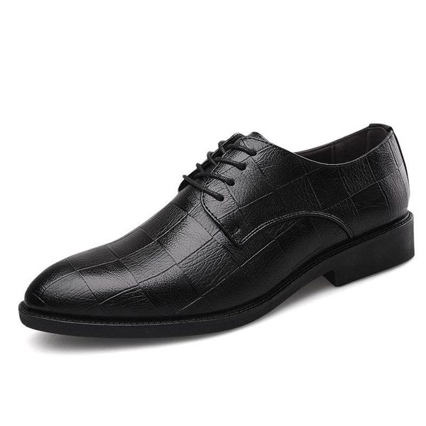

dress shoes men italian male up pointed toe oxford casual wedding business pointy blac, Black