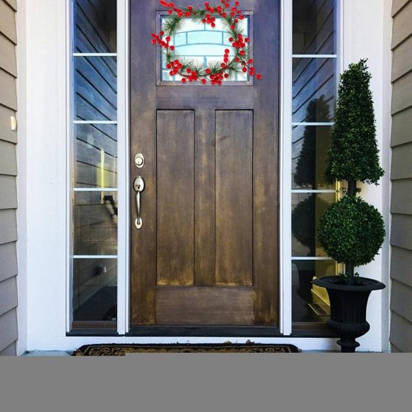 

christmas wreath stylish pretty fashion artificial berry garland hanging red decorative flowers & wreaths