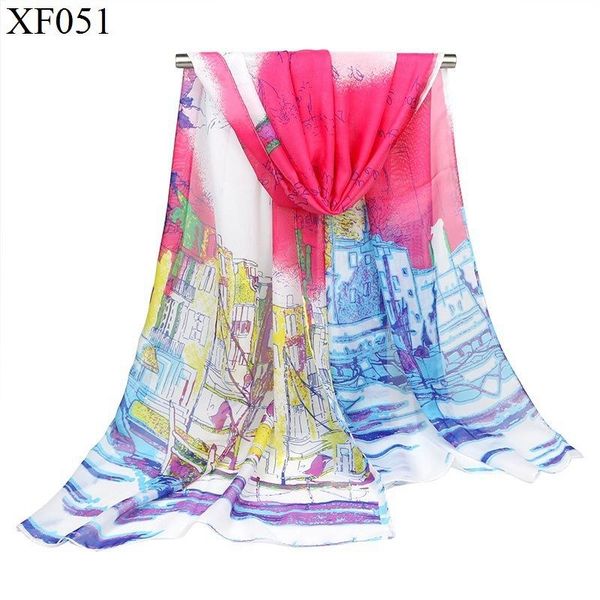 

scarves autumn period and the thin silk sailing canvas printed scarf shawl gradient long beach towels towel wholesale, Blue;gray