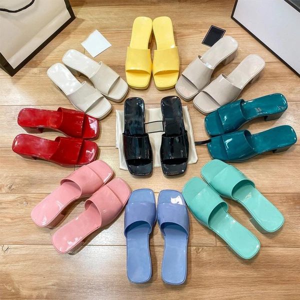 

dress shoes jelly pvc slippers open toe high heel platform rubber chunky heels beach big size candy colors sandals summer, Black