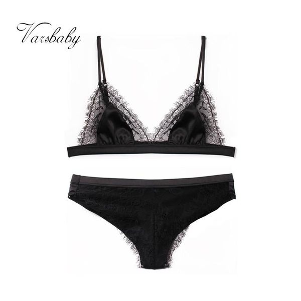 

bras sets varsbaby women's ultra-thin cup lace bra floral wire underwear, Red;black
