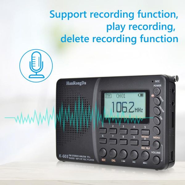 

radio k603 high sensitivity clear volume digital stereo mp3 player speaker long switch life easy use