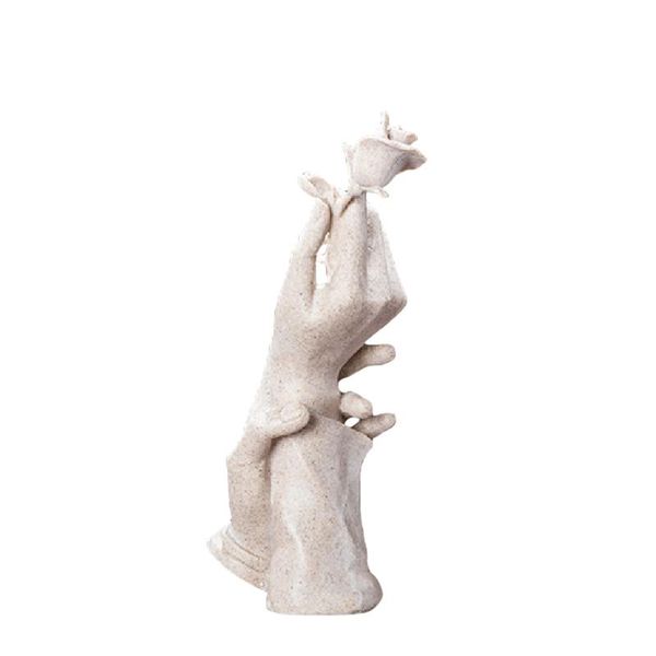 

deskdecor, hand rose shape resin ornament decorative artware for sitting room office, gray objects & figurines