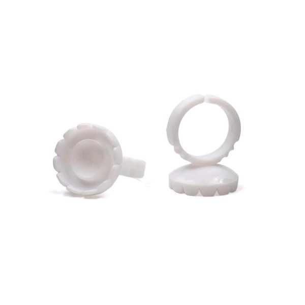 

false eyelashes 100pcs disposable pigment white round glue ring cup tattoo ink pallet grafting eyelash tray adhesive holder tool