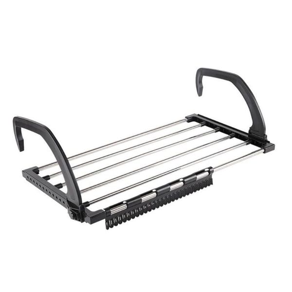 

laundry bags multifunction stainless steel folding drying rack for balcony diaper nappy shoes supplies