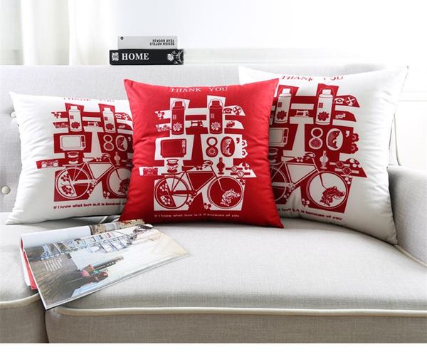 

oriental chinese wedding gift velvet couple pillow case cover set funny cushion white red sofa home decor 18" cushion/decorative