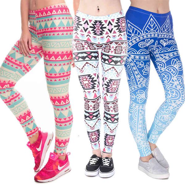 

women's leggings women 3d leggings digital full print girl stretchy leggins pants elastic tight fitting slim fitness pencil t, Black