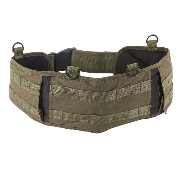 

men outdoor sport molle tactical waist padded belt 600d nylon support, Black;gray