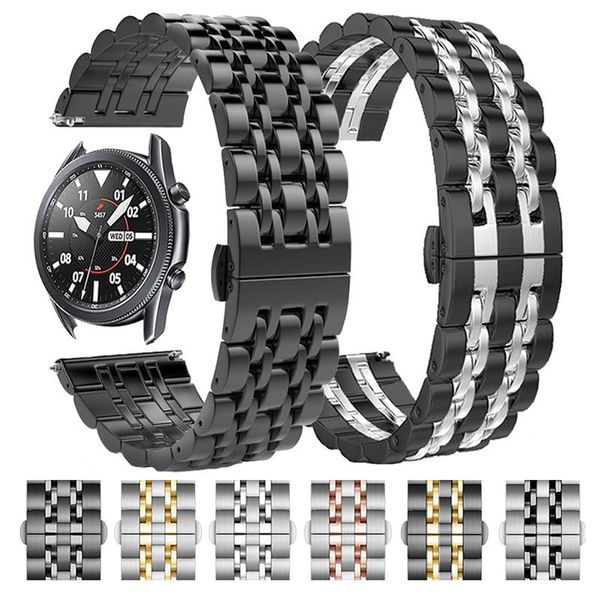 

watch bands stainless steel wristband for samsung galaxy 3 lte 41mm 45mm strap bracelet gear sport/s2 s3 42mm 46mm 20mm 22mm, Black;brown