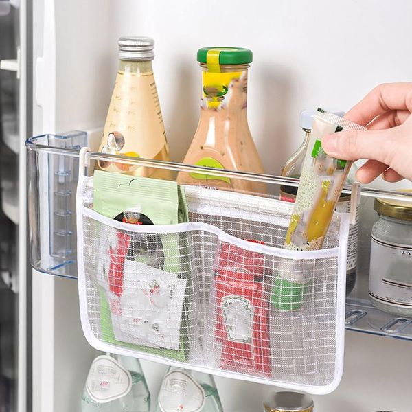 

storage bags refrigerator door organizer set used to fridge door, containers, side small objects