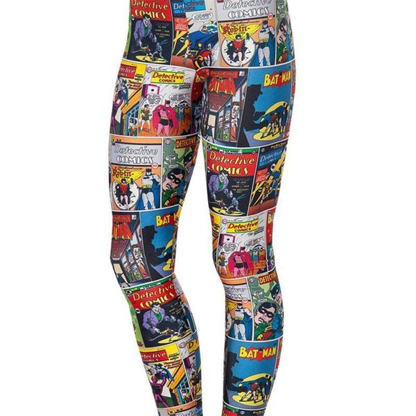 

cartoon colorful jeggings pants legings women legging legins printed, Black