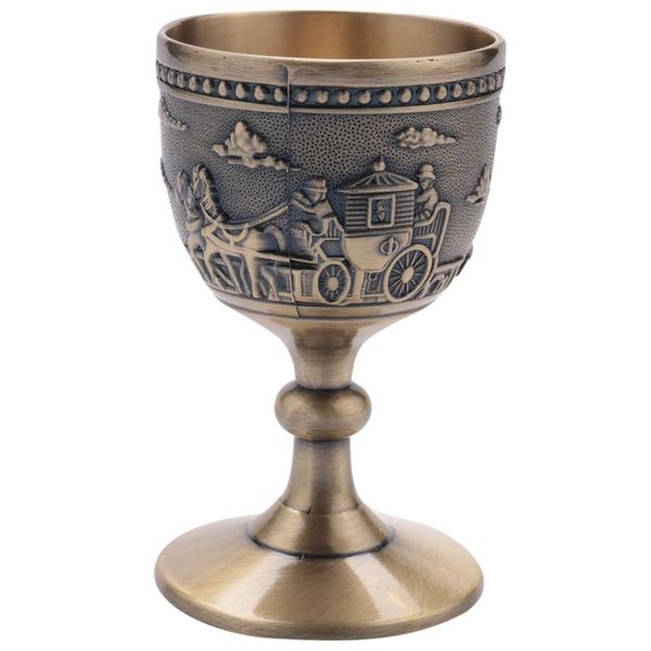 

wine glasses classical metal cup handmade small goblet household copper glass carving pattern