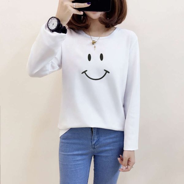 

women's t-shirt white long sleeve loose autumn cec 3y8b