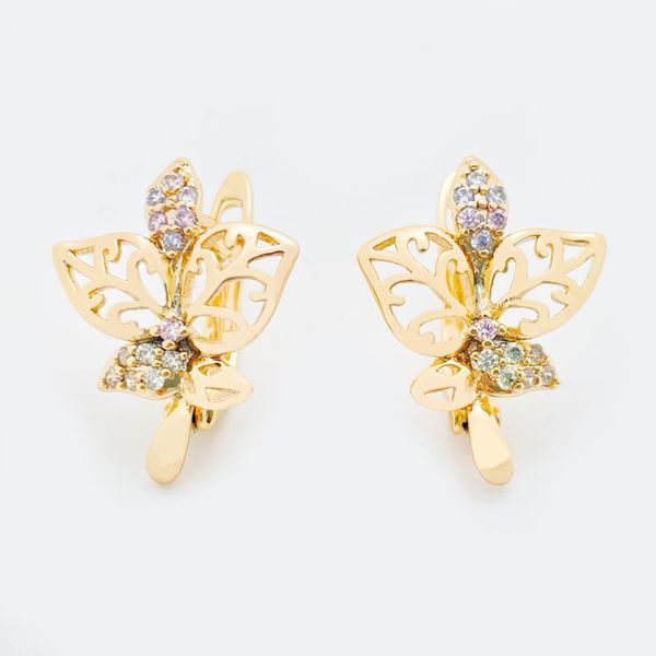 

dangle & chandelier trendy flower 585 rose gold color unique hollow drop earrings 18 k filled women micro wax inlay wedding party jewelry, Silver