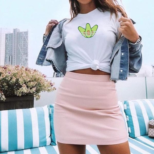 

women's t-shirt avocado graphic funny t shirt women harajuku cotton tshirt short sleeve mujer camisetas casual tee femme, White