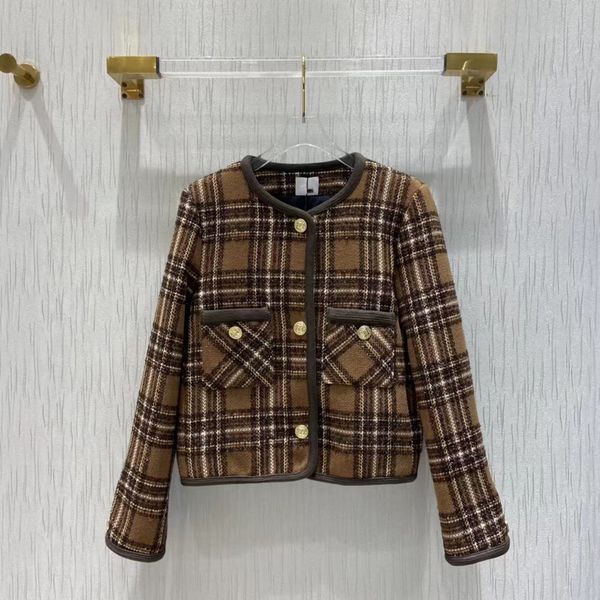

2021 autumn winter women's jackets o neck long sleeve luxury coats designer outerwear brand same style clothing 1110-2, Black;brown