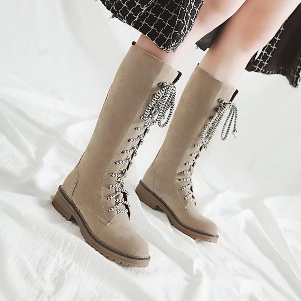 

boots big size 9 10 11 12 thigh high knee over the women ladies cross binding with suede, Black