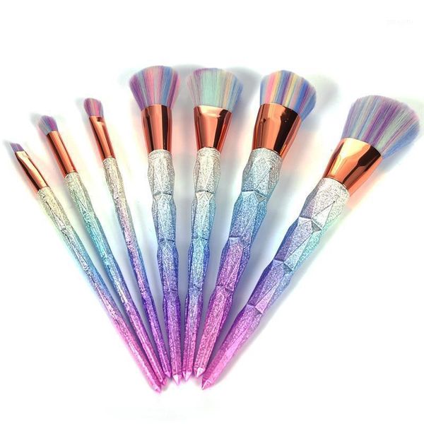 

diamond colorful hair makeup brush set professional comestics equipment gradually color beauty tool eyeshadow brushes1