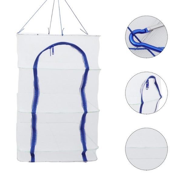 

fishing accessories 1pc foldable 3 layer drying net hanging vegetable fish dishes dryer