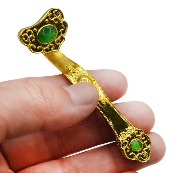 

chinese feng shui pocket golden alloy ruyi gifts home furnishing decoration ornaments good fortune luky amulet decorative objects & figurine
