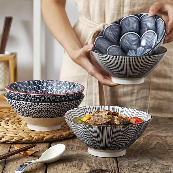 

bowls 7 inch nordic style modern simple ceramic tableware household restaurant individual bucket rice porridge bowl soup noodle