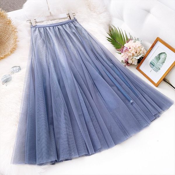 

spring fashion a line women skirt shinging summer long clothing, Black