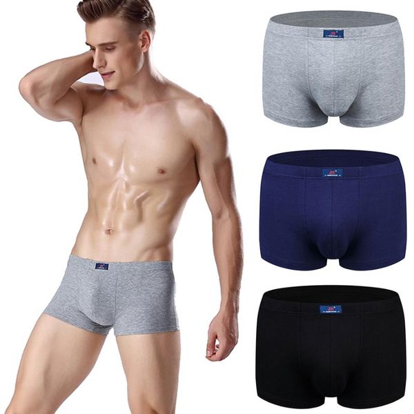 

underpants men cotton comforable boxershorts briefs man's soft seamless panties solid underwear boxer for male size l-xxxl, Black;white