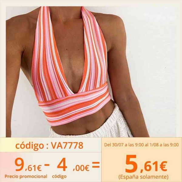 

v neck bandage crop knitted women summer blue backless sleeveless casual y2k off shoulder tank party, White