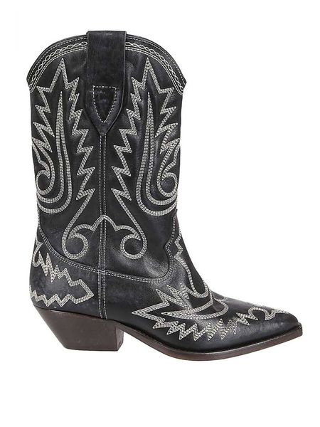 

boots women's shoes duerto embroidered leather texan black