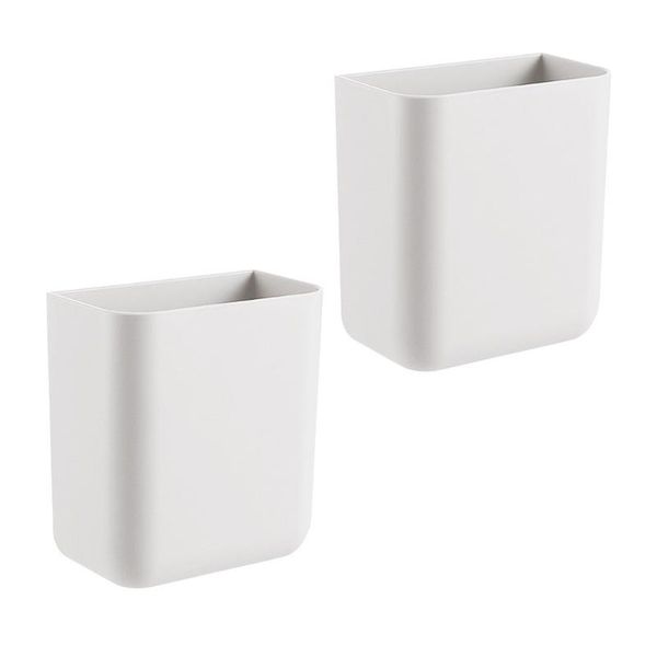

towel racks 2pcs wall-mounted storage box punch phone (white)