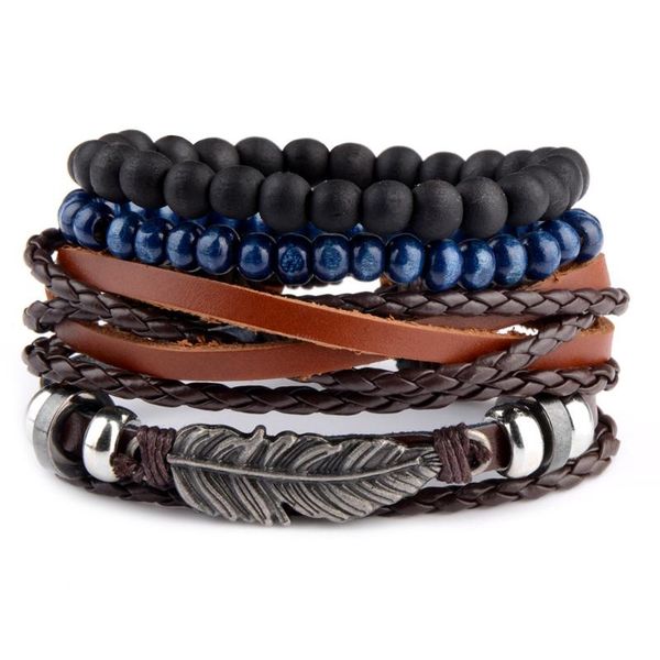 

charm bracelets vintage gothic punk skull leaf metal multilayer leather bracelet men & bangles on hand for male jewelry wholesale, Golden;silver