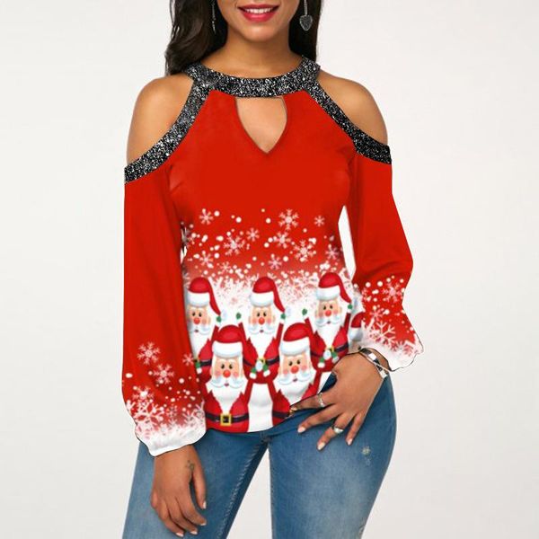 

women's blouses & shirts explosive 2021 christmas clothing festival european and american flashing stitching strapless dress, White