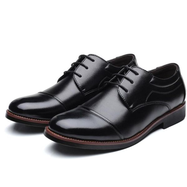 

men dress shoes formal business work soft patent leather pointed toe for man male men's oxford flats size 39-48, Black