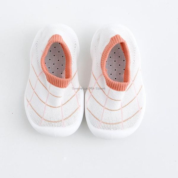 

first walkers baby casual pink shoes knitted toddler slippers fashion children anti-slip infant rubber sock kids