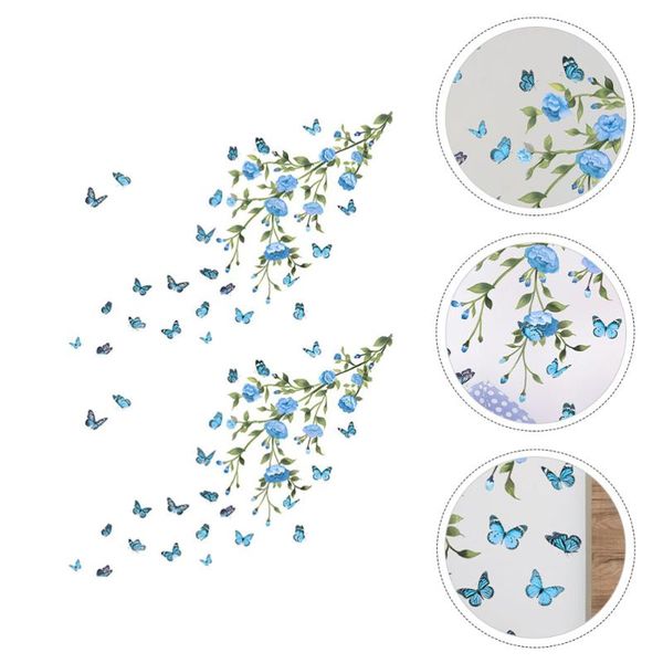 

wall stickers 4pcs butterflies flower pattern sticker adhesive mural decal