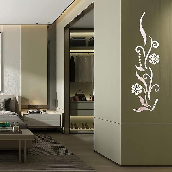 

mirrors 3d design wall stickers mirror decal for living room background decoration sticker wardrobe decor