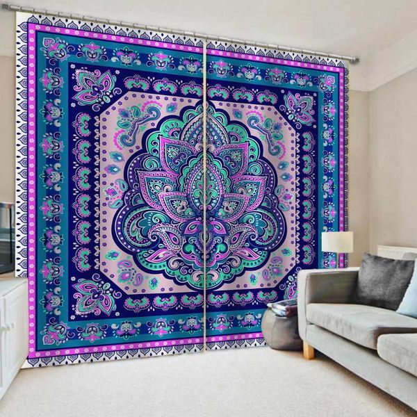 

curtain & drapes custom luxury blackout 3d living room bedroom pattern curtains blue home decor kitchen window blinds
