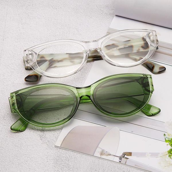 

outdoor eyewear brand designer cat eye sunglasses women personality oval frame sun glasses female vintage luxury green gradient gafas de sol