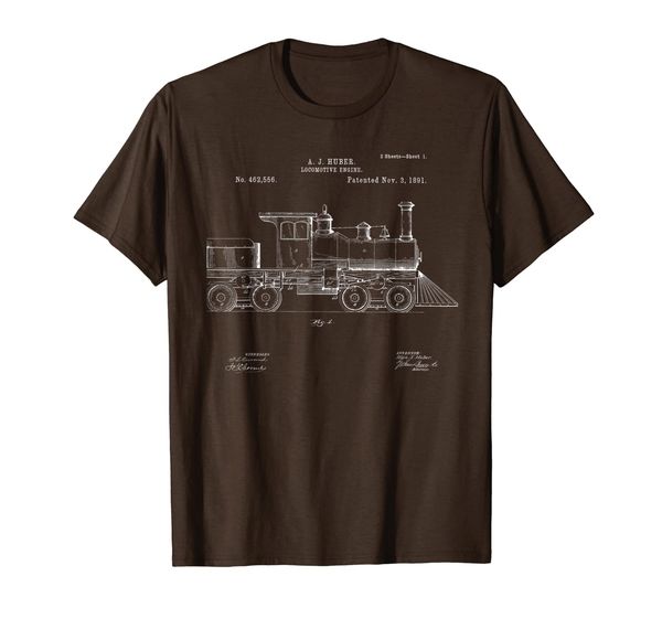 

Vintage Patent Print 1891 Locomotive Steam Train Gift T-Shirt, Mainly pictures