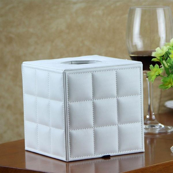 

tissue boxes & napkins pu leather box holder, square napkin holder pumping paper case dispenser, facial with magnetic bott