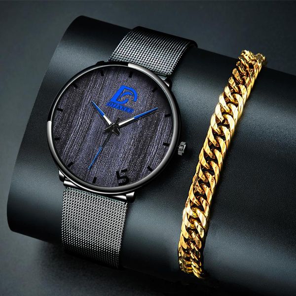 

wristwatches mens business ultra thin minimalist stainless steel mesh belt quartz watch men fashion sports bracelets watches reloj hombre, Slivery;brown