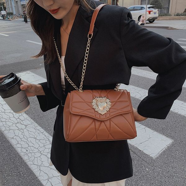 

cross body embroidery thread love small square bag chain texture one-shoulder messenger female bags