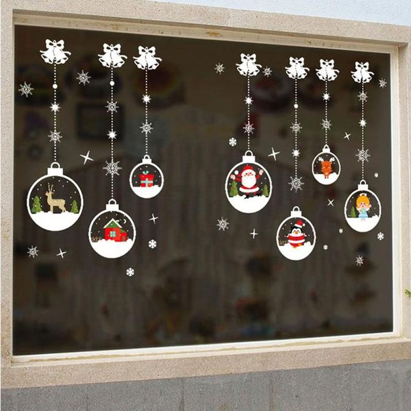 

wall stickers christmas glass ball santa claus elk diy decal market door window decoration self adhesive