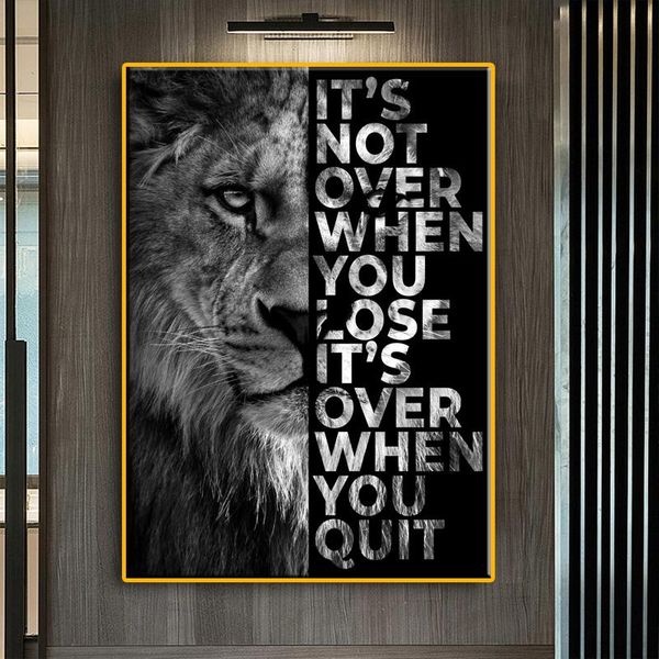 

paintings black wild lion motivational quote art canvas painting wall posters prints pictures for living room home cuadros decor