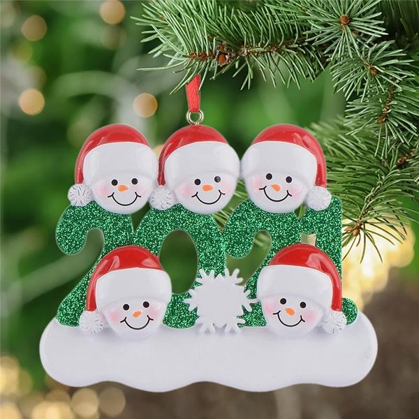 100 Stück Weihnachtsbaumschmuck Partydekorationen 2021 Schneemann Familie von 2/3/4/5/6 Geschenkornamente Anhänger für Mama Papa Kind Oma SD21