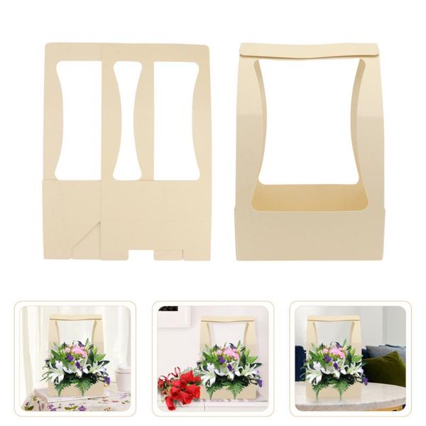 

2pcs delicate flower packing box valentine's day gift (white) wrap